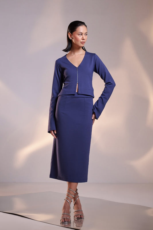 Dusty Blue Structured Co-ord Set