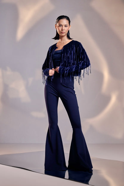 Midnight Cascade Fringe Jacket