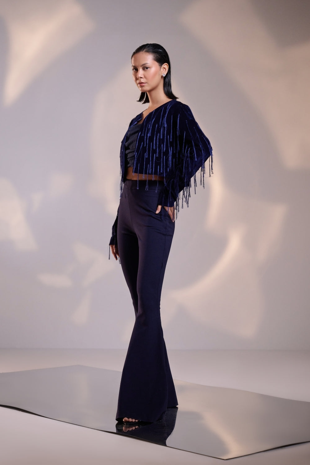 Midnight Cascade Fringe Jacket