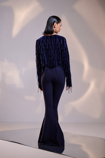 Midnight Cascade Fringe Jacket
