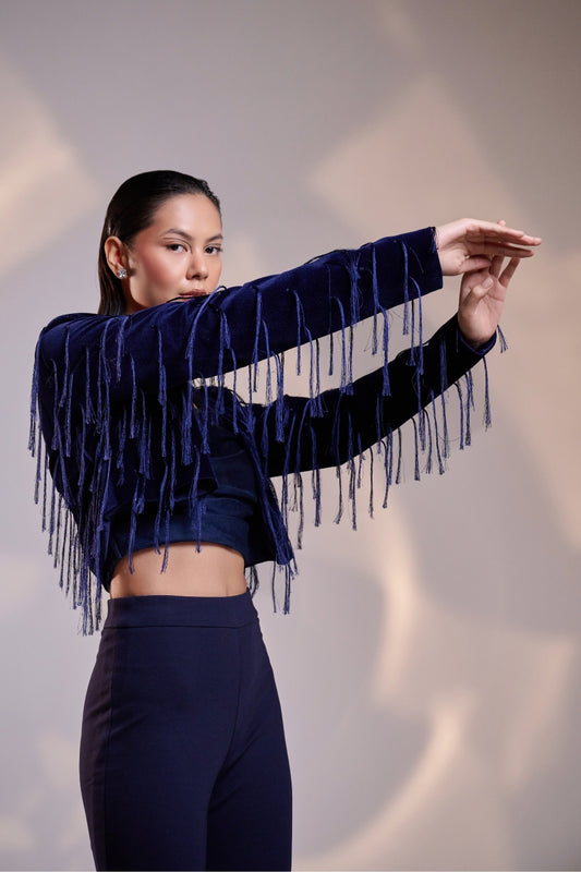 Midnight Cascade Fringe Jacket