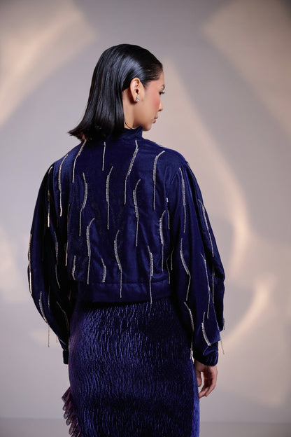 Hand- Embellished Bomber Jacket