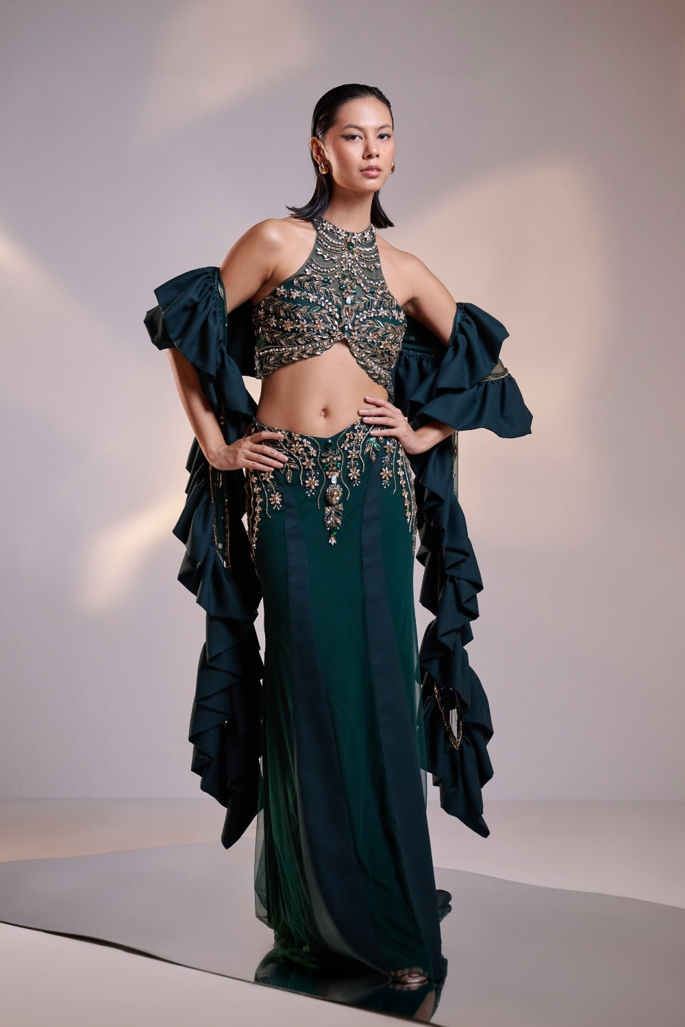 Emerald Eclipse Sculpted Co-ord Set