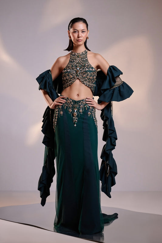 Emerald Eclipse Sculpted Co-ord Set