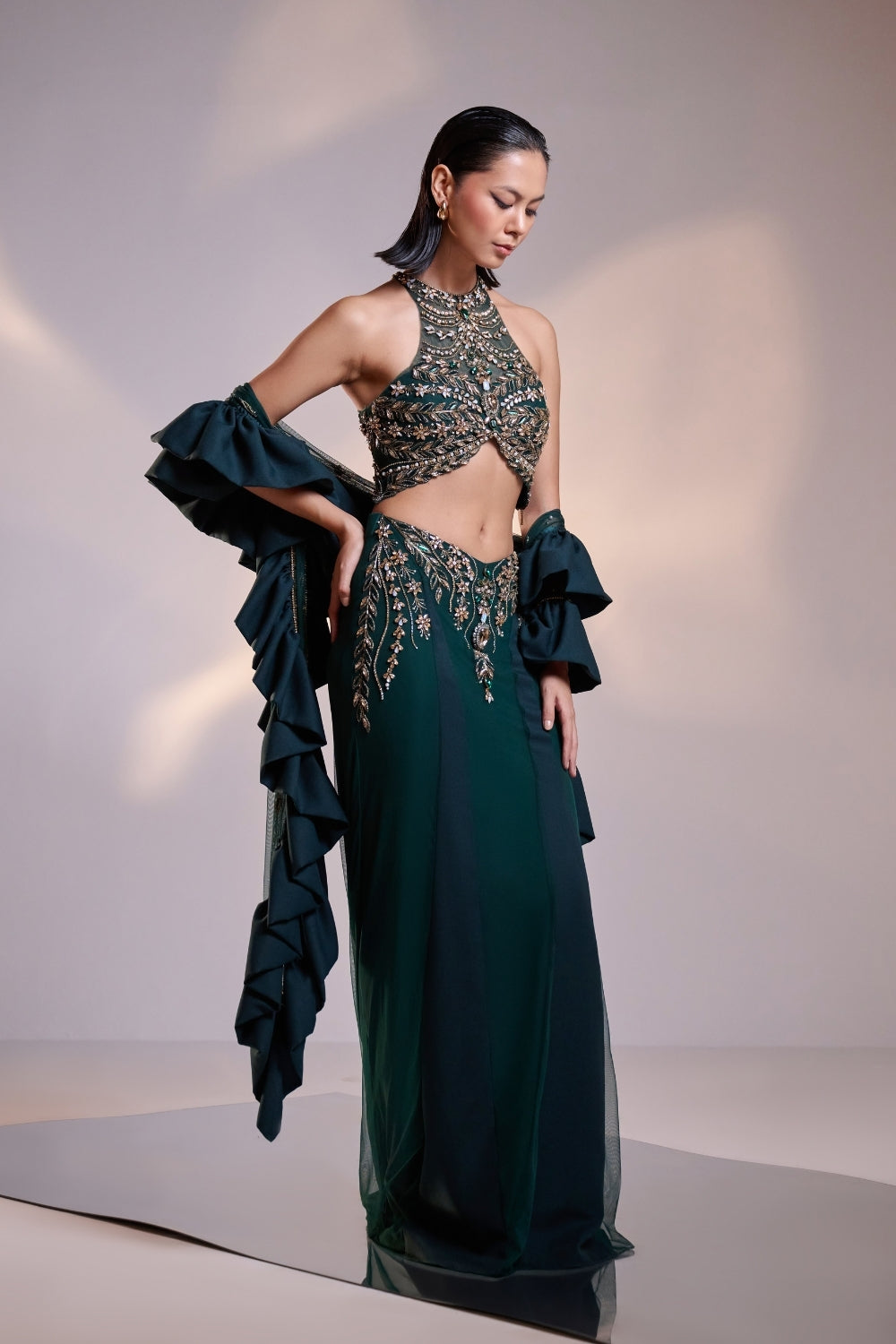 Emerald Eclipse Sculpted Co-ord Set