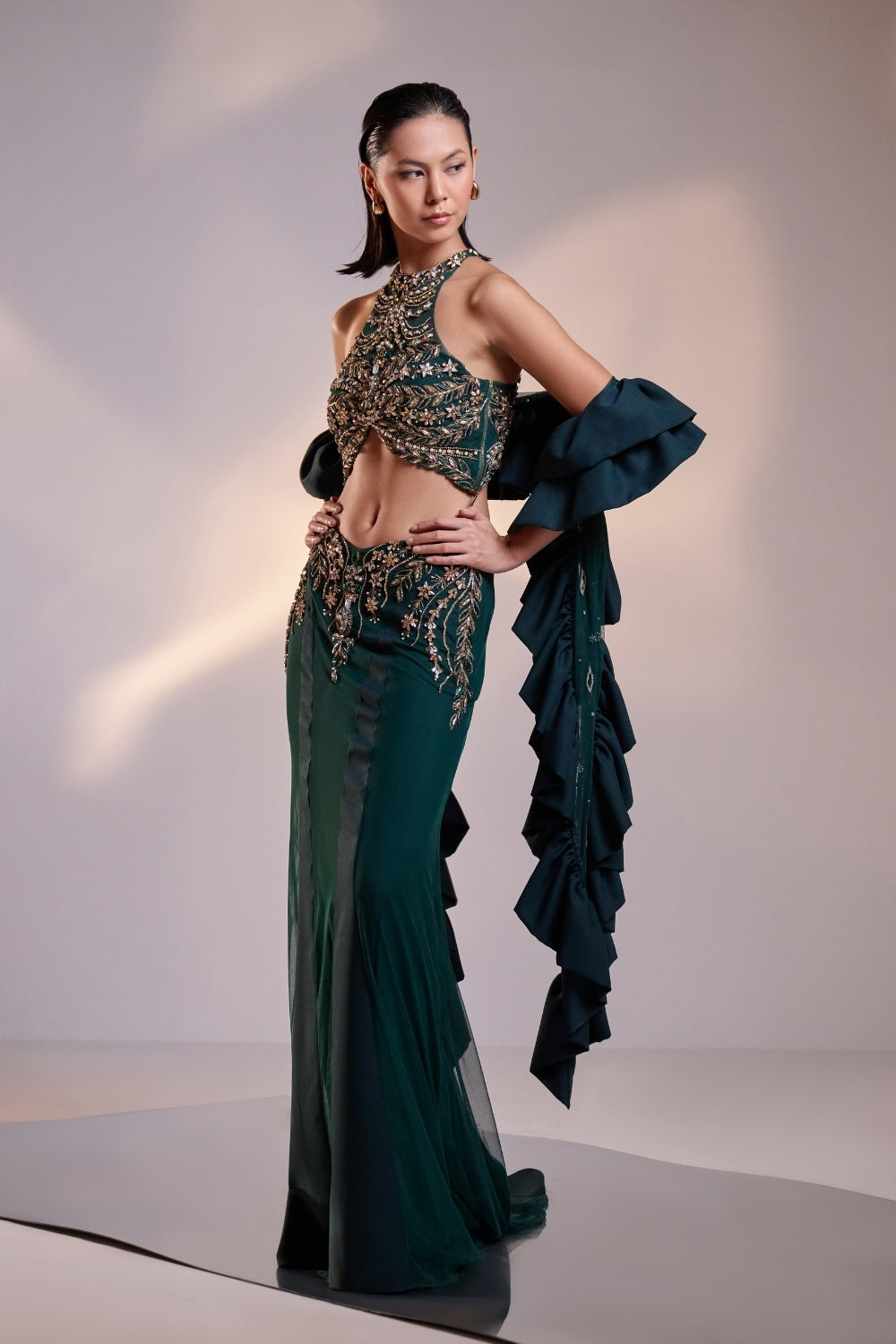 Emerald Eclipse Sculpted Co-ord Set