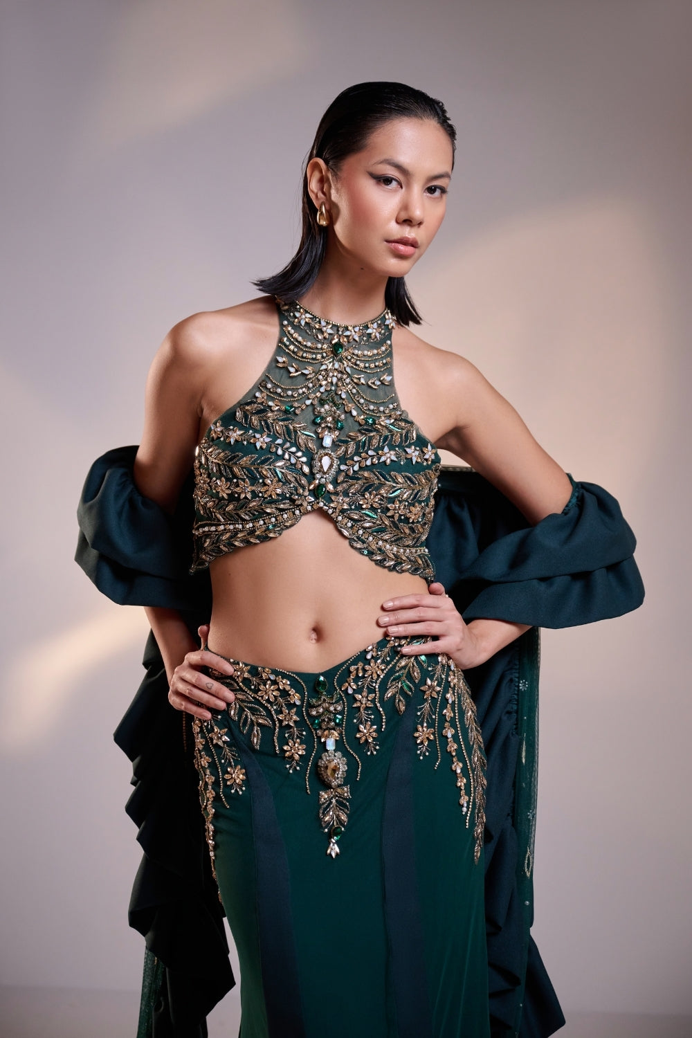 Emerald Eclipse Sculpted Co-ord Set