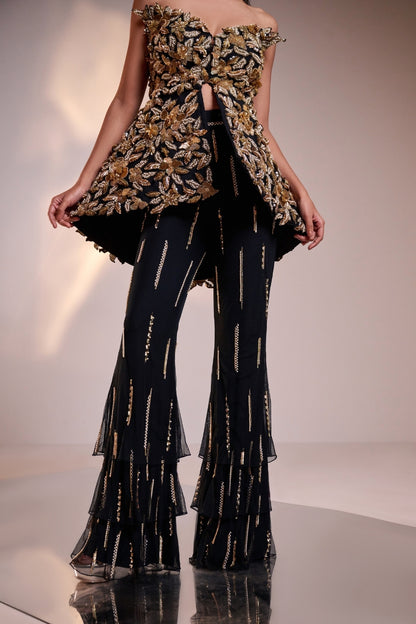 Gold Embellished Ember Fringe Co-Ord Set