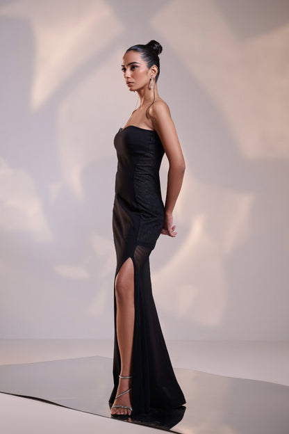 Noir Grace Strapless Gown