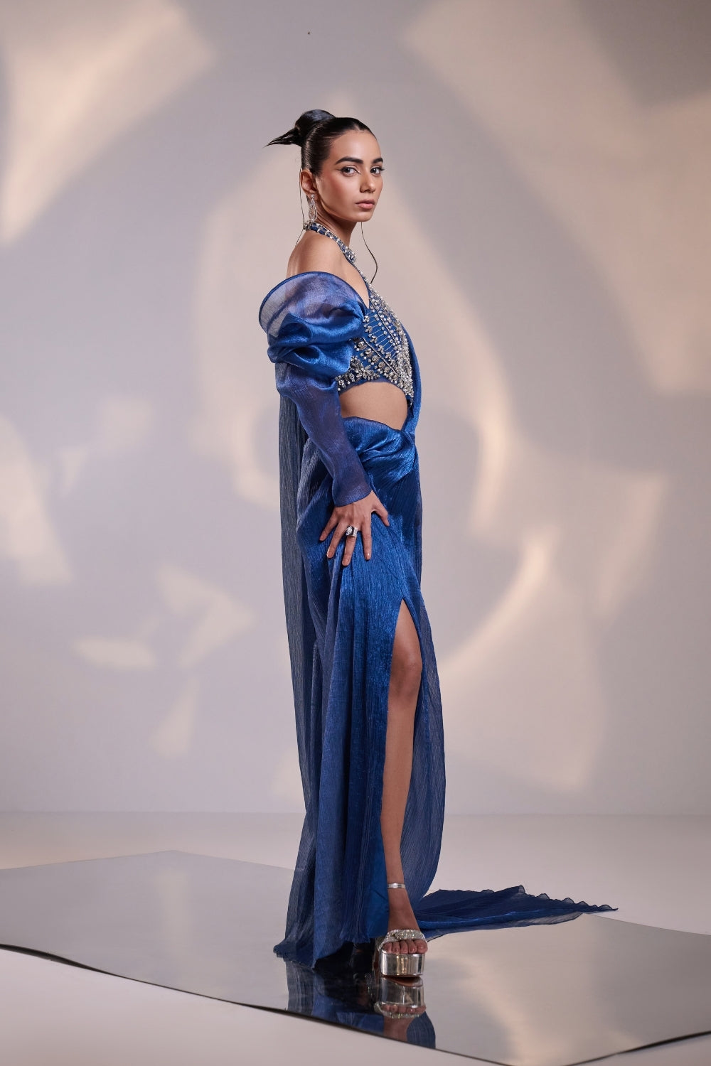 Celestial Wave Sculpted Saree Set