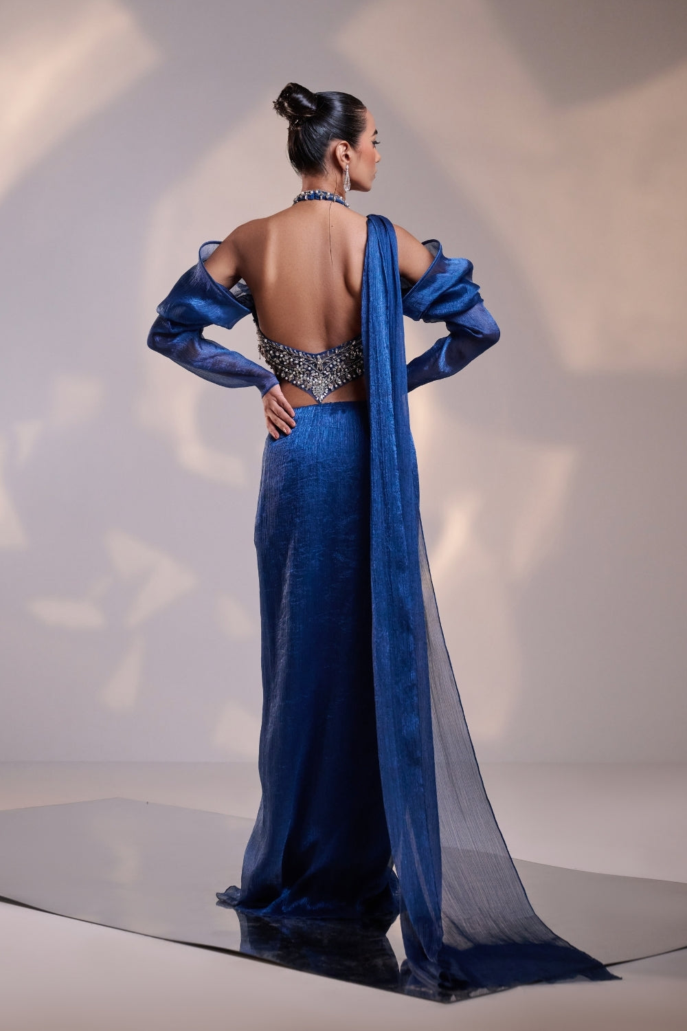 Celestial Wave Sculpted Saree Set