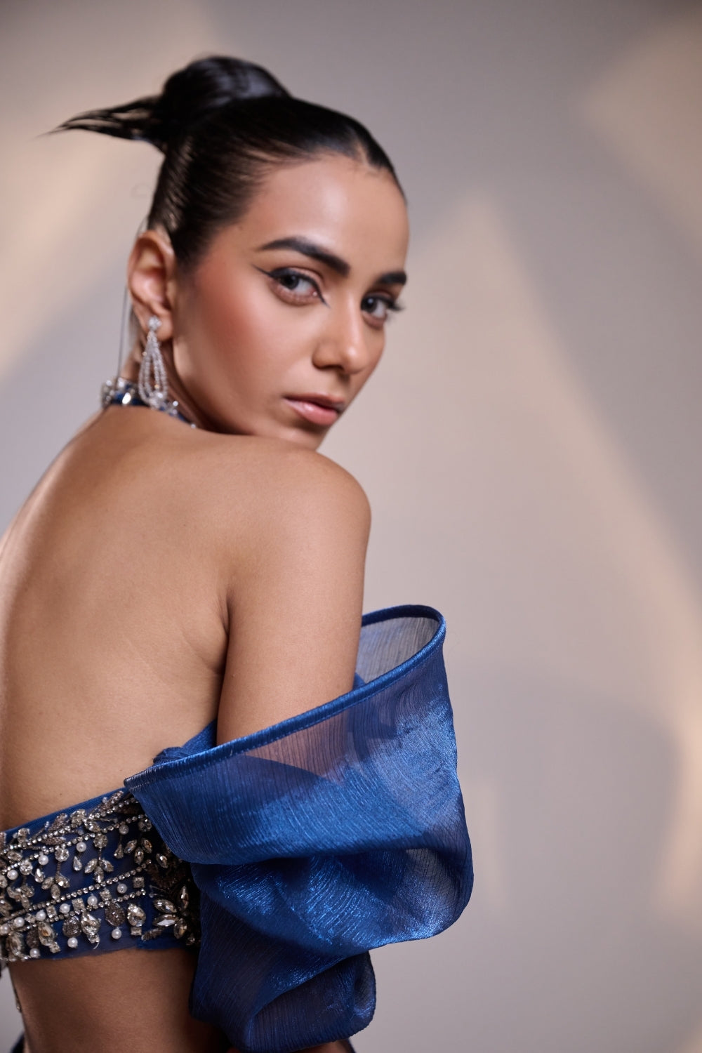 Celestial Wave Sculpted Saree Set