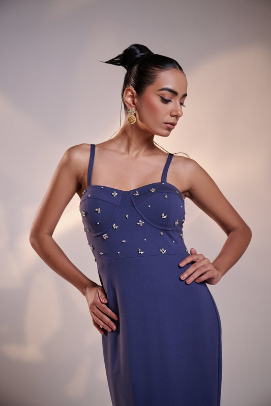 Dusty Blue Midi Dress