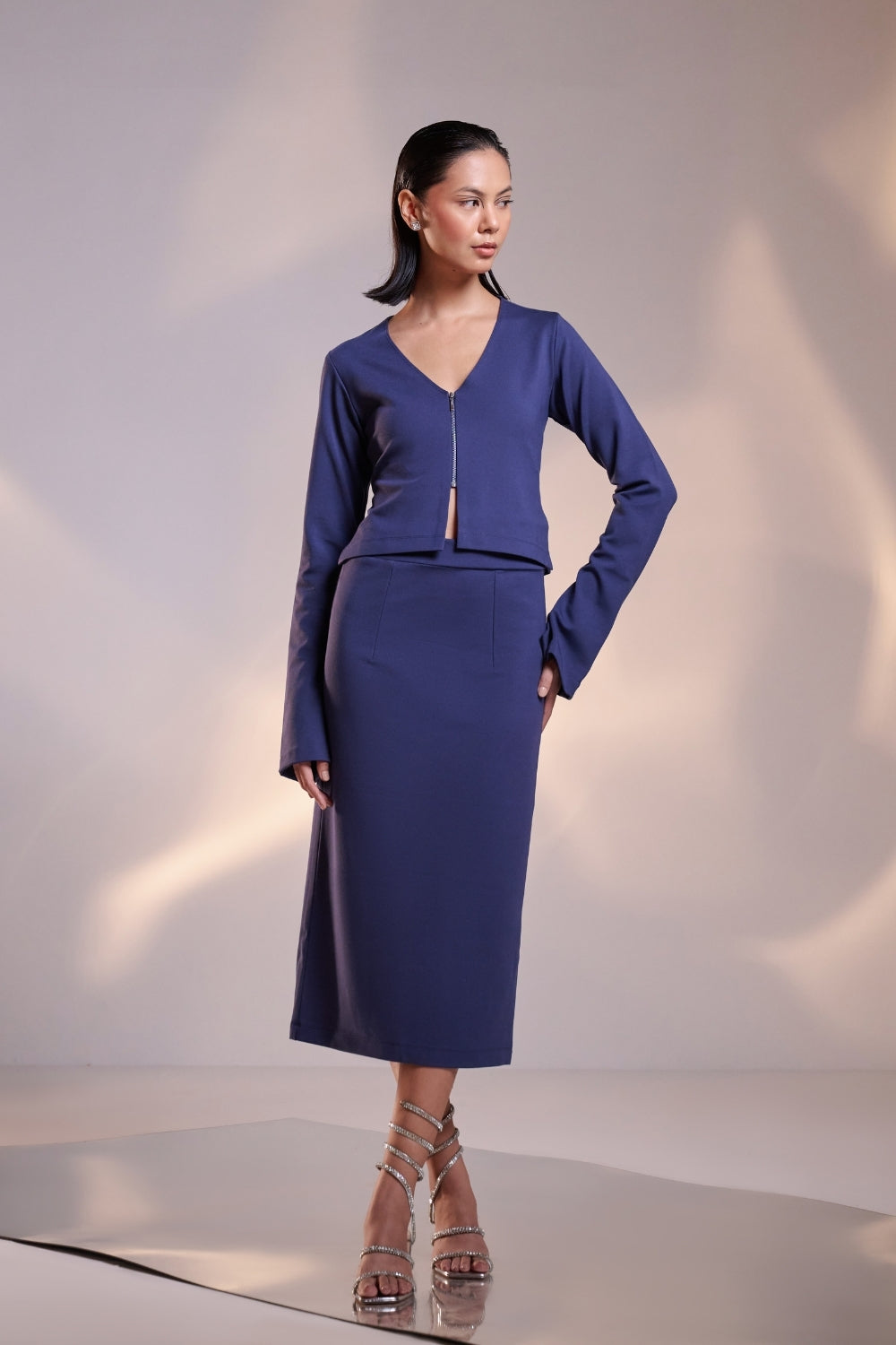 Dusty Blue Structured Co-ord Set