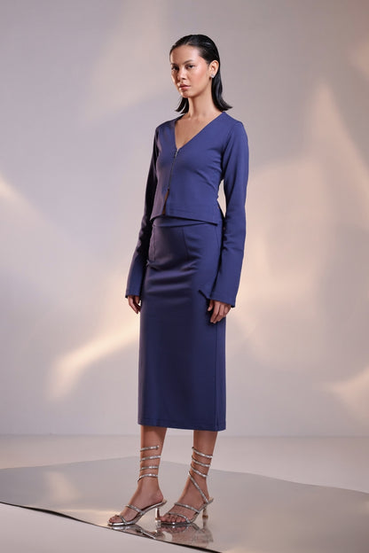 Dusty Blue Structured Co-ord Set