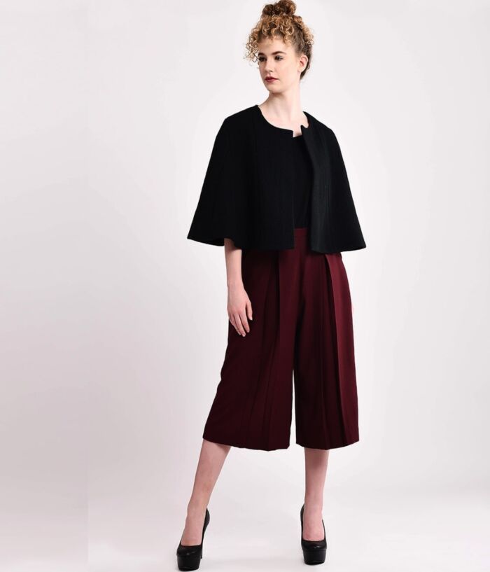 Maroon Comfort Chic Wide Legged Culottes
